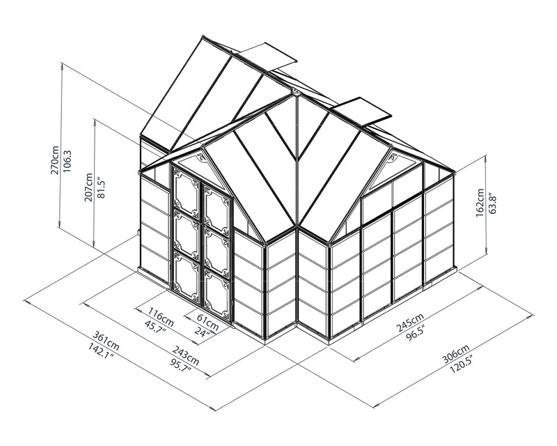 Palram - Canopia | Chalet 12' x 10' Greenhouse HG5400