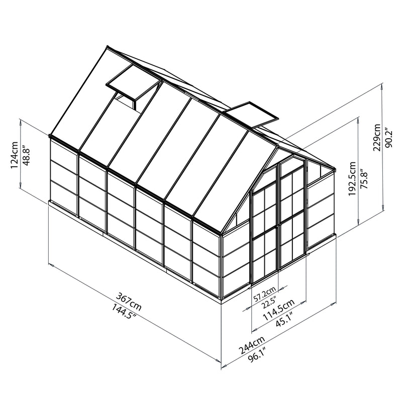 Palram - Canopia | Balance 8' x 12' Greenhouse HG6112G